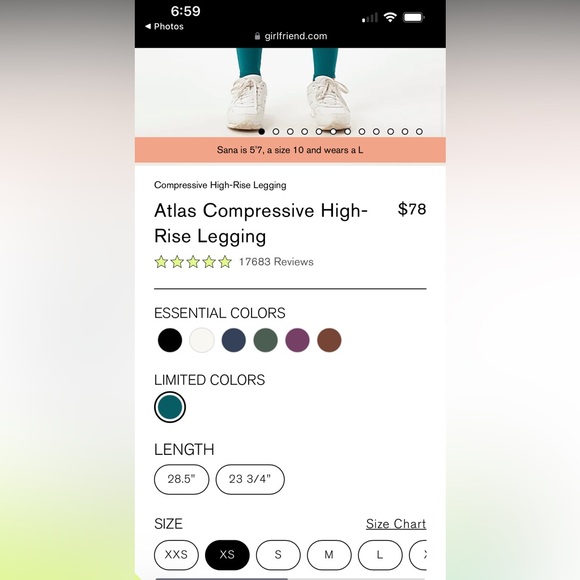 Atlas Compressive High-Rise Legging Size XS Sky Blue - Picture 11 of 11